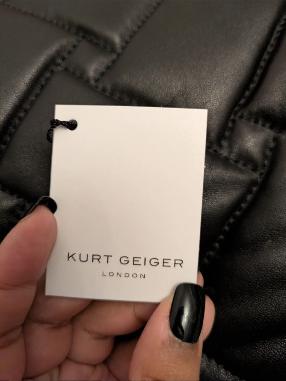 Kurt Geiger Black Quilted Shoulder Bag with Gold Chain Strap